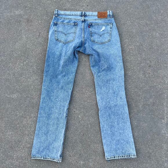 Levi's 511 Slim Fit Premium Jeans American Flag Patch Distressed Peekaboo 36x34 - Picture 2 of 13